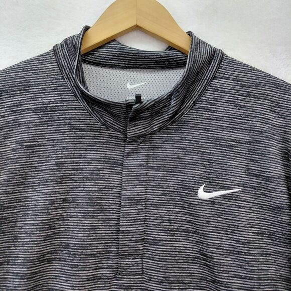 Nike Men Dri-FIT Victory Gray Heather Stripe 1/2 Zip Golf Pullover SZ XL CU9830 - Picture 3 of 12